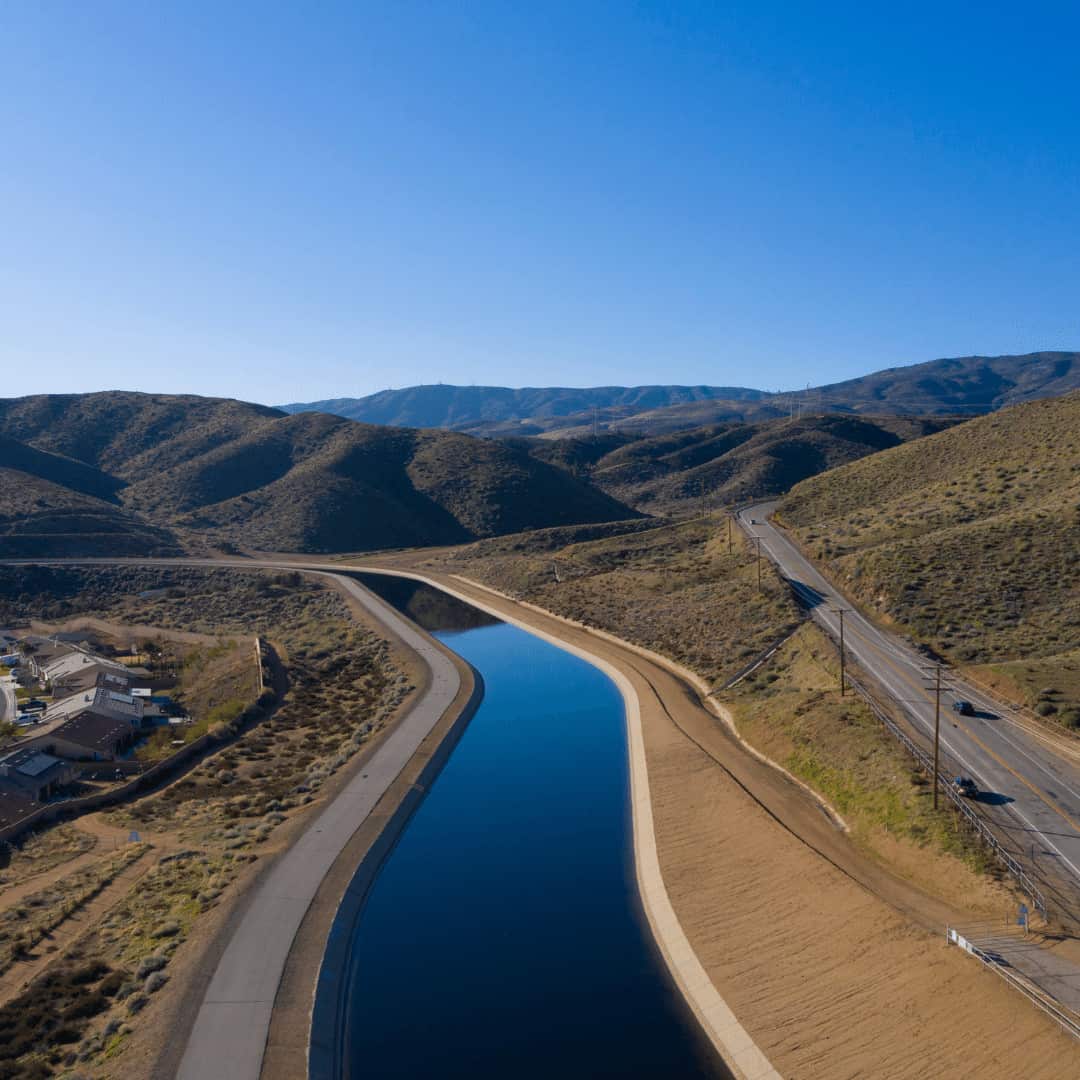 California Aqueduct by Palmdale, California near Godde Hill Road