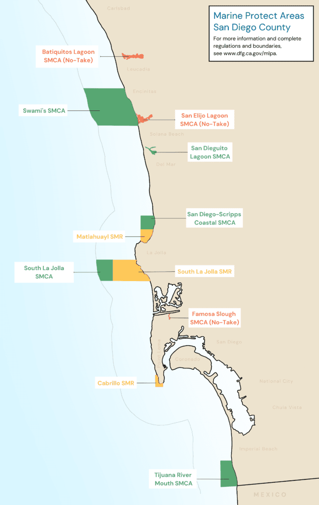 Map of San Diego County's marine protected areas (MPAs)